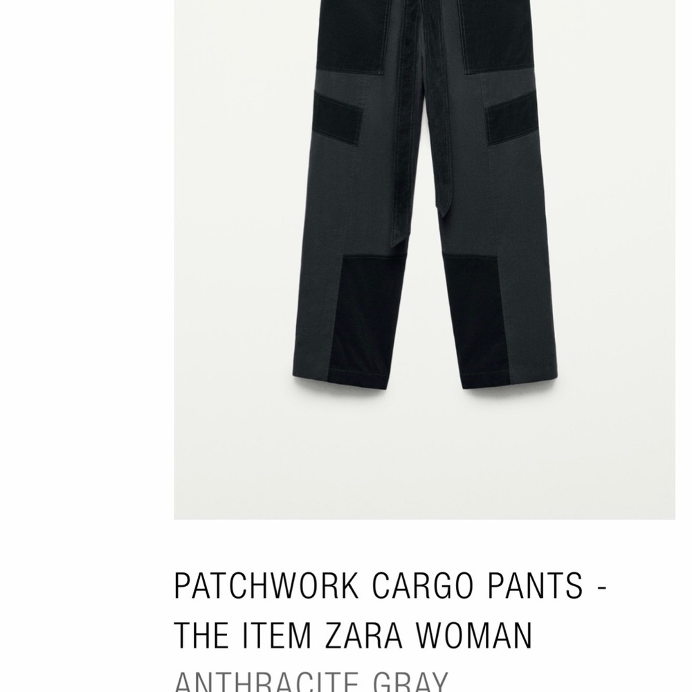 Zara Anthracite Gray Cargo Pants